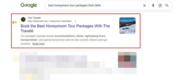 Google Search Console impression and ranking chart for a healthcare SEO campaign